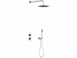 Conjunto de ducha encastrable con grifo mezclador termostático, níquel pulido, TIMAVO < Shower & Design Outlet