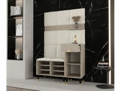 Abiks Möbel Armario De Entrada * Conjunto de guardarropa Palermo 5 200/126/46 (Kashmir/Poso 60) Gris claro / Gris