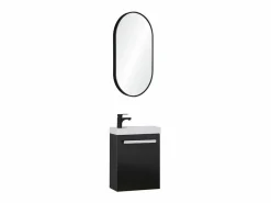 Conjunto de lavabo de pared Nevada con espejo ovalado < Discount