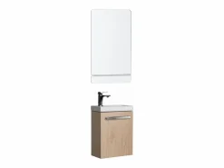 Conjunto de lavabo de pared Nevada con grifo y espejo < Online