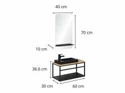 Conjunto de lavabo grande WILO con espejo de 60 cm < Outlet
