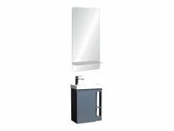 Conjunto de lavabo HAMPTON con grifo cromado y espejo <