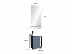 Conjunto de lavabo HAMPTON con grifo cromado y espejo <