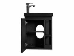 Conjunto de lavabo HAMPTON con almacenamiento lateral y estante de espejo < Online