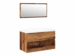 Conjunto de muebles de baño de madera antigua madera ingeniería < vidaxl Clearance