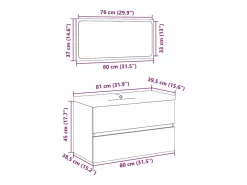 Conjunto de muebles de baño de madera antigua madera ingeniería < vidaxl Clearance