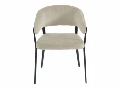 Conjunto de 2 sillas con reposabrazos de tela y metal negro - - AVRELA < Vente-unique