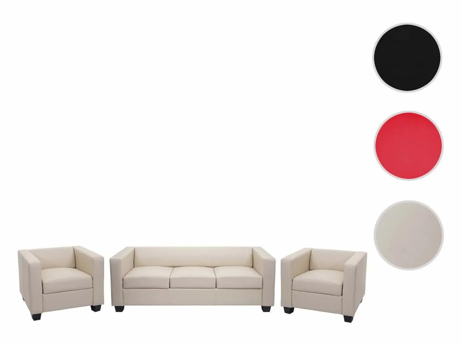 3-1-1 Conjunto de sofás Lille (3 piezas), Cuero < MCW Clearance