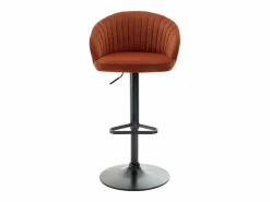 Conjunto de 2 taburetes de bar de terciopelo y metal negro - - DORALIZ < Vente-unique Outlet