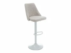 Conjunto de 2 taburetes de bar de tela y metal blanco - Beige - KIYOLA < Vente-unique Hot
