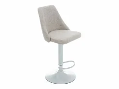 Conjunto de 2 taburetes de bar de tela y metal blanco - Beige - KIYOLA < Vente-unique Hot
