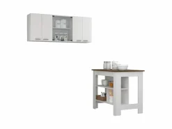 TuHome Cocina Completa | Conjunto Norfolk de Cocina, Isla de Cocina + Mueble de Pared para Cocina