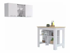 TuHome Cocina Completa | Conjunto Norfolk de Cocina, Isla de Cocina + Mueble de Pared para Cocina