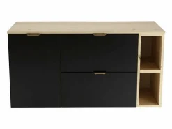 Conjunto para baño 120 cm Armario con encimera Armario con cesta Estantería Roble Artisan / Orio < Hot