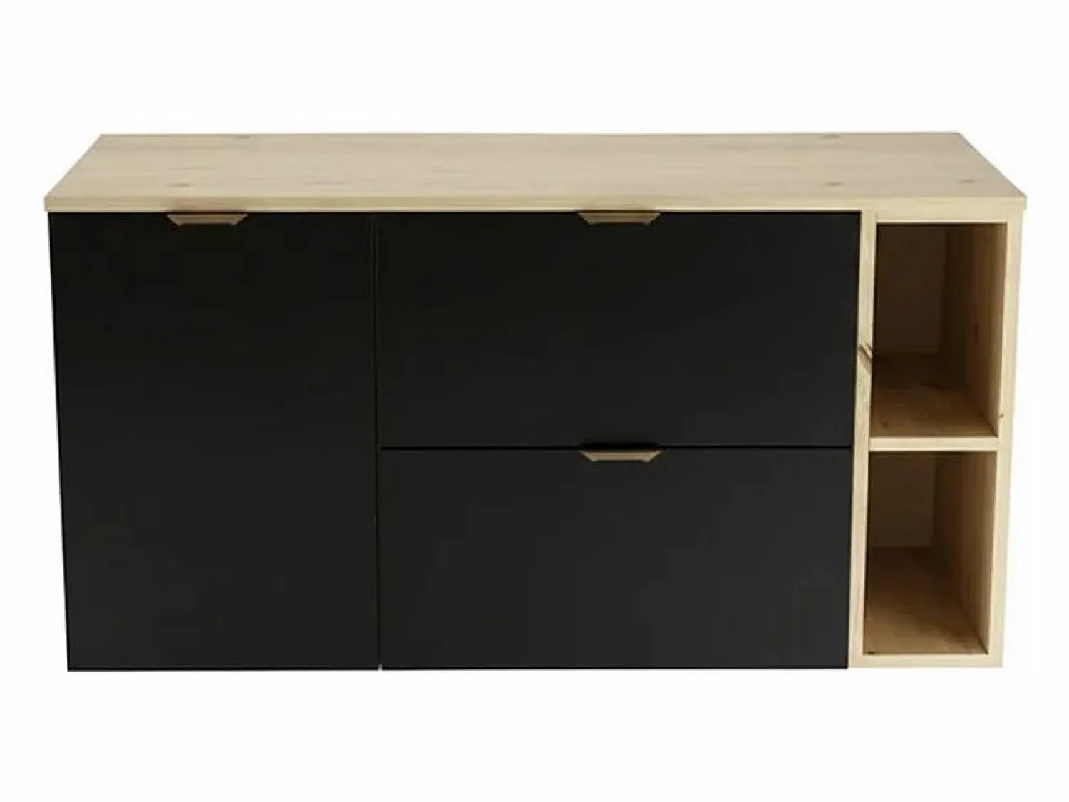Conjunto para baño 120 cm Armario con encimera Armario con cesta Estantería Roble Artisan / Orio < Hot