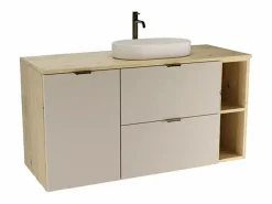 Conjunto para baño 120 cm Armario con encimera Armario con cesta Estantería Roble Artisan / Cachemira Orio < Sale