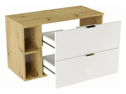 Conjunto para baño 100 cm Armario con encimera y estantería Roble Artisan / Orio <