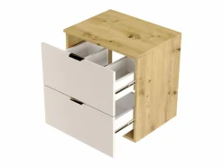 Conjunto para baño 80 cm Armario con encimera y estantería Roble Artisan / Cachemira Orio < New