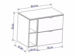 Conjunto para baño 80 cm Armario con encimera y estantería Roble Artisan / Cachemira Orio < New