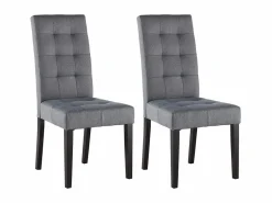 Conjunto 2 sillas VILLOSA - Tela y Patas de madera < Vente-unique