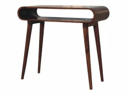 Consola Amaya estilo nórdico Artisan Furniture, 1 estante abierto, marrón oscuro < Discount