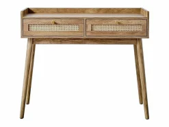 Consola 2 cajones con frentes de ratán y patas de madera L100 cm - PALMO < Calicosy Outlet