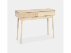 Consola con efecto madera de 2 cajones, 100cm madera < Sweeek Online
