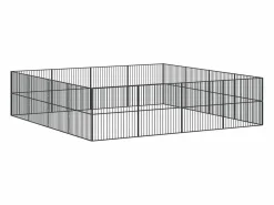 Clicnbuy Seguridad Para Mascotas * Corralito para perros con 16 paneles acero galvanizado Negro