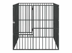 Clicnbuy Seguridad Para Mascotas * Corralito para perros con 4 paneles acero galvanizado Negro