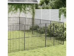 Clicnbuy Seguridad Para Mascotas * Corralito para perros con 20 paneles acero galvanizado Negro