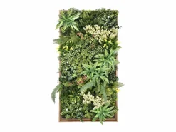 Cuadro vegetal sintético H. 106 x L. 55 cm - Marco natural, follaje , WOODIL < OZAIA Hot