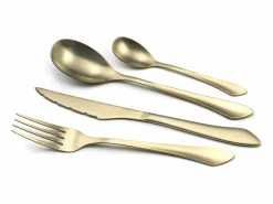 Amefa Cubierto * Cubertería de 16 piezas Instinct Champagne Mat - Acero Inoxidable Dorado