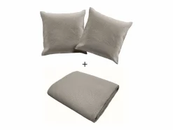 Douceur d'intérieur Colcha, Edredón * Cubre Cama Acolchado y 2 Fundas de Almohada Romane Gris