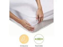 Cambia tus muebles Protector De Colchón * Cubrecolchón acolchado de 150x190-200x26 cm absorbente y transpirable en blanco Zafir