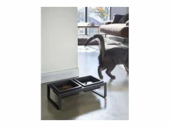 Yamazaki Comida Para Animales De Compañía * Cuenco de diseño doblemente elevado para el gato Tower Negro