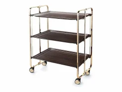 - Carrito auxiliar plegable BAUHAUS dorado con ruedas – 3 niveles y 3 posiciones-Wengue < Don Hierro Sale