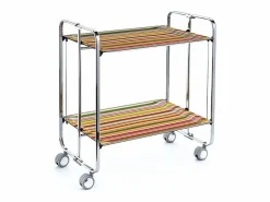 - Carrito auxiliar plegable BAUHAUS cromado con ruedas – 2 niveles y 4 posiciones- < Don Hierro