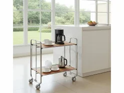 - Carrito auxiliar plegable BAUHAUS cromado con ruedas – 2 niveles y 4 posiciones- < Don Hierro