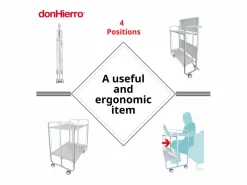 - Carrito auxiliar plegable BAUHAUS cromado con ruedas – 2 niveles y 4 posiciones- < Don Hierro
