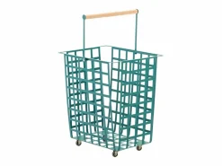 - Cesta metálica de almacenaje y decorativa, con ruedas y asa de madera, tamaño grande, ZESTA- < Don Hierro Hot