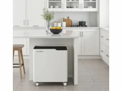 - Cubo de basura reciclaje ECOBOX, con ruedas y cierre suave, 60 litros- < Don Hierro