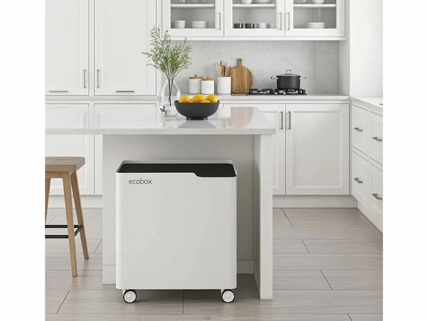 - Cubo de basura reciclaje ECOBOX, con ruedas y cierre suave, 60 litros- < Don Hierro