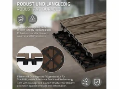 ML-DESIGN Terraza | ECD Germany Baldosas para exterior de WPC marrón oscuro 30x30cm efecto madera 33 Piezas para 3m² con sistema clic, losas para terraza, balcón o patio