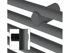 ECD Germany Toallero Eléctrico * Radiador de baño Calentador de Toallas Radiador 400 x 800 mm Antracita Recto con conexión Central Radiador Secadora Incl. Termostato con paso al suelo Gris antracita
