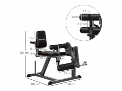 Aparato De Musculación * Ejercitador de piernas ajustable con carga de peso, acero, (100x90x105 cm) Gris