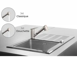 Embla grifo mezclador para fregadero con ducha extraíble acabado acero inoxidable < Essebagno Sale