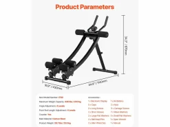 Aparato De Musculación * Equipo para Abdominales SucceBuy, Equipo de Entrenamiento Abdominal con Doble Pista Negro