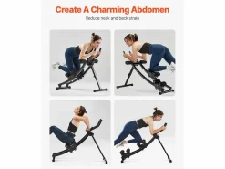 Aparato De Musculación * Equipo para Abdominales SucceBuy, Equipo de Entrenamiento Abdominal con Doble Pista Negro