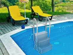 Habitat et jardin Accesorio Piscina | Escalera individual para piscina "Nathan" - 3 escalones - plástico