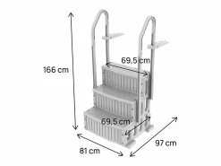 Habitat et jardin Accesorio Piscina | Escalera individual para piscina "Nathan" - 3 escalones - plástico
